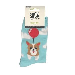 Attn Dog Lovers! SOCK it to me Wm's Crew Socks‎ PUP PUP AND AWAY Print Fits 5-10